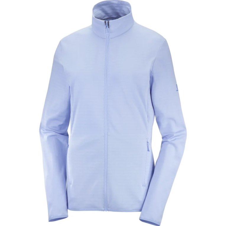 Light Blue Salomon Essential Lightwarm Full Zip Women's Jackets | IE UC0749